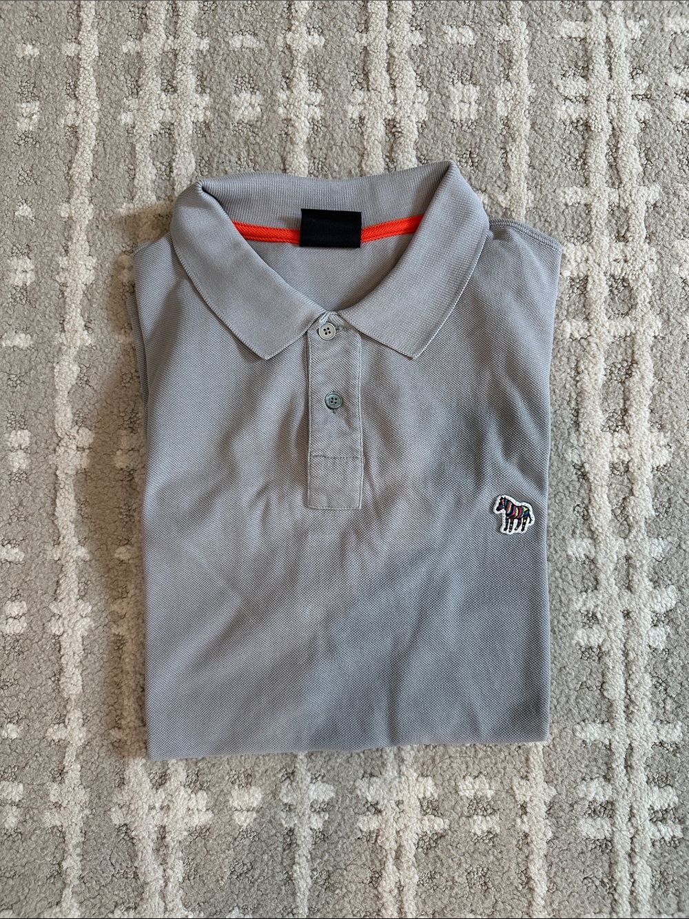 PS Paul Smith Gray Polo Shirt with Multicolor Animal Patch